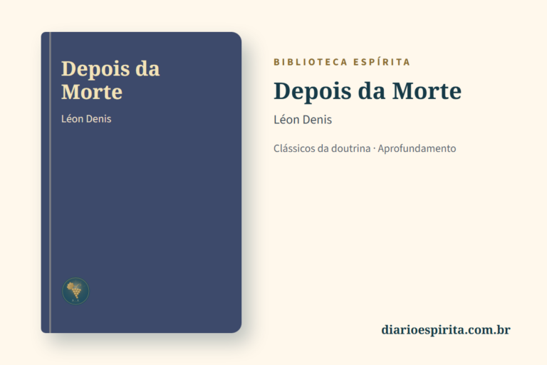 Cartão do livro Depois da Morte, de Léon Denis