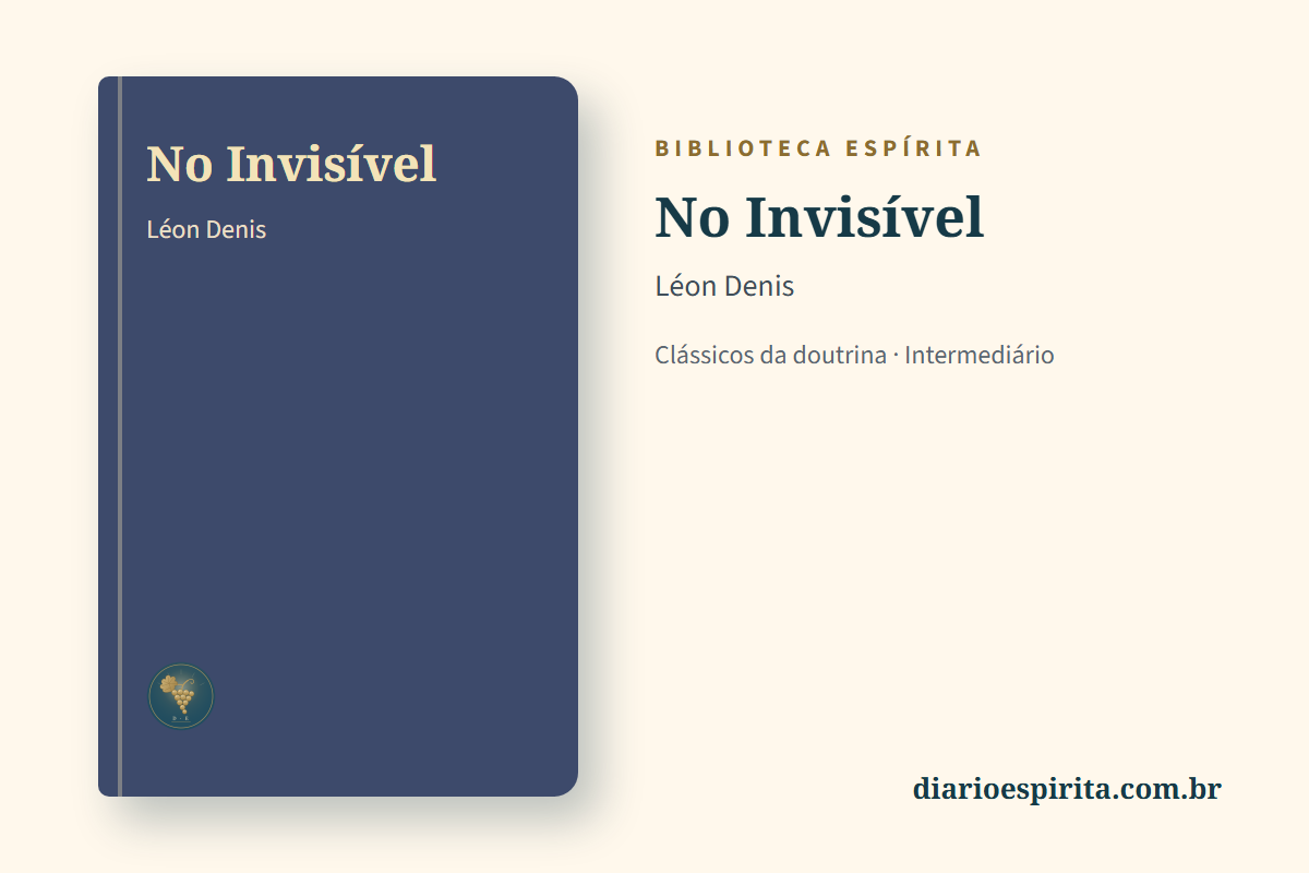 Cartão do livro No Invisível, de Léon Denis