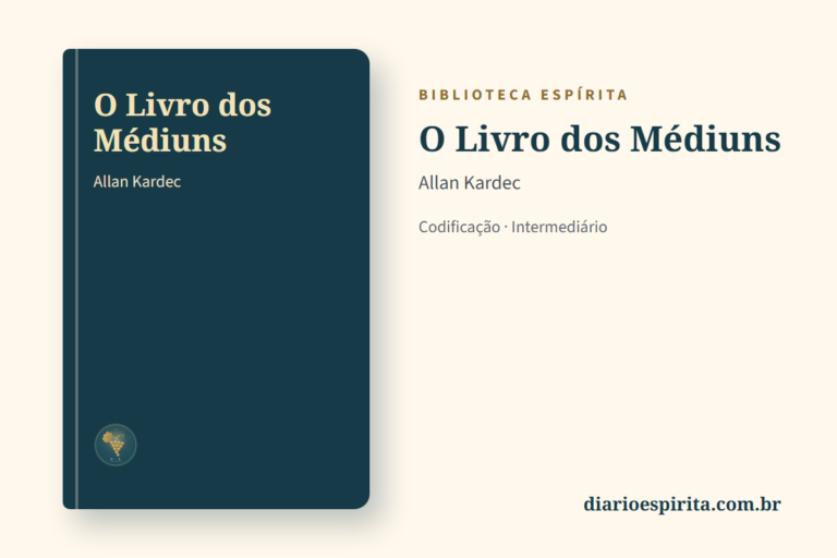 Cartão do livro O Livro dos Médiuns, de Allan Kardec