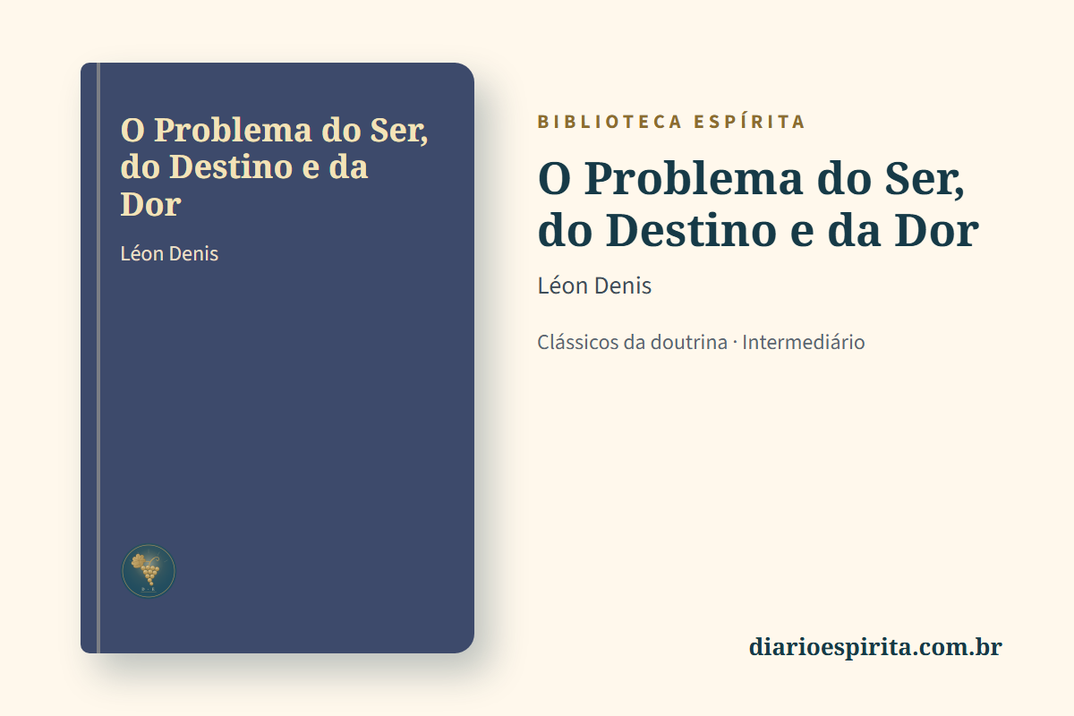 Cartão do livro O Problema do Ser, do Destino e da Dor, de Léon Denis