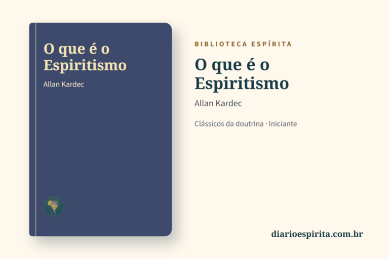 Cartão do livro O que é o Espiritismo, de Allan Kardec
